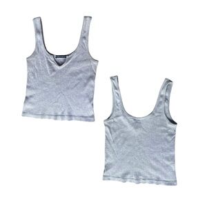 Brandy Melville Light Gray Ribbed Tank